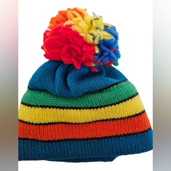 Vintage Aris Ski Hats 100% Wool Kids Primary Color Stocking Cap - Picture 1 of 7